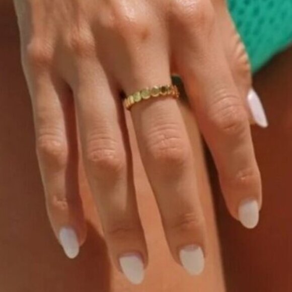 Gold Ring Everyday Non-Tarnish Gold Ring WATERPROOF Jewelry PRETTY Stacking ring - Picture 1 of 14